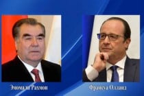 Лидер нации Эмомали Рахмон направил поздравительную телеграмму Президенту Французской Республики Франсуа Олланду