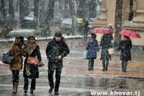 О ПОГОДЕ: сегодня в Таджикистане  облачно с прояснением, в долинах дождь, в горных районах снег, местами туман