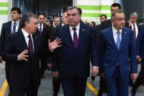 Ознакомление Глав государств Таджикистана и Узбекистана с деятельностью предприятия «Артель» по производству бытовой техники и электроники