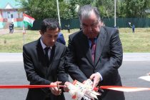 Президент страны Эмомали Рахмон в Нурободском районе открыл центр торговли и обслуживания «Абубакр»