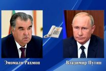 Президент Республики Таджикистан Эмомали Рахмон провел телефонный разговор с Президентом Российской Федерации Владимиром Путиным