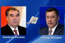 Президент Республики Таджикистан Эмомали Рахмон провел телефонный разговор с Президентом Кыргызской Республики Садыром Жапаровым