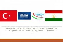 Рассмотрены торговые, экономические и культурные связи Таджикистана и Турции в период пандемии