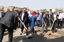 Началось асфальтирование автомобильной дороги «Зафарабад – Бекабад» до границы Республики Узбекистан