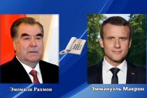 Состоялся телефонный разговор Президента Республики Таджикистан Эмомали Рахмона с Президентом Французской Республики Эммануэлем Макроном