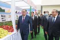 Президент страны Эмомали Рахмон посетил выставку сельскохозяйственной продукции в районе Мир Саид Алии Хамадони