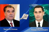 Президент Республики Таджикистан Эмомали Рахмон провел телефонный разговор с Президентом Туркменистана Сердаром Бердымухамедовым