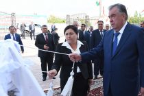 Президент страны Эмомали Рахмон в Аштском районе открыл среднее общеобразовательное учреждение №65