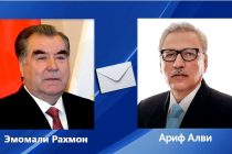 Обмен поздравительными телеграммами между Президентом Республики Таджикистан Эмомали Рахмоном и Президентом Исламской Республики Пакистан Арифом Алви