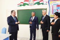 Лидер нации Эмомали Рахмон в городе Турсунзаде сдал в эксплуатацию новое здание среднего общеобразовательного учреждения №92
