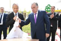 Президент Республики Таджикистан Эмомали Рахмон в Истиклоле сдал в эксплуатацию детский сад «Дусти»