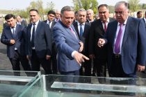 Президент Республики Таджикистан Эмомали Рахмон открыл вторую очередь водоёмов по выращиванию форели в Джаббор Расуловском районе