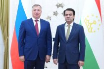 Председатель города Душанбе Рустами Эмомали встретился с заместителем Председателя Правительства Российской Федерации Маратом Хуснуллиным