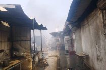 На рынке в Кубодиёнском районе произошел сильный пожар