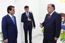 Президент страны Эмомали Рахмон в районе Исмоили Сомони города Душанбе открыл дошкольное образовательное учреждение №40