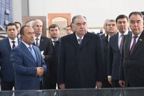 Президент Республики Таджикистан Эмомали Рахмон в Худжанде открыл предприятие по переработке стекла ООО «Шишакор»