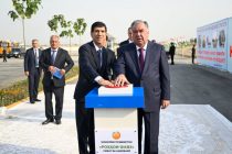 Лидер нации Эмомали Рахмон в районе Мир Саид Али Хамадани открыл предприятие по производству асфальта и бетона