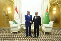 Лидер нации Эмомали Рахмон встретился с Председателем Халк Маслахаты Туркменистана Гурбангулы Бердымухамедовым