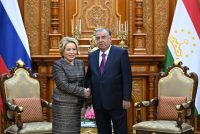 Президент Республики Таджикистан Эмомали Рахмон принял  Председателя Совета Федерации Федерального Собрания Российской Федерации Валентину Матвиенко