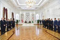 Церемония подписания новых документов о сотрудничестве между Таджикистаном и Грузией