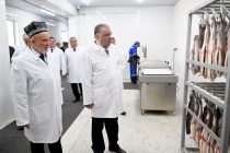 Президент Республики Таджикистан Эмомали Рахмон в городе Вахдате открыл цех по переработке рыбы ООО «Бахор»