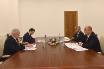 Файзалӣ Идизода бо  Сафири Русия дар Тоҷикистон Семён Григорйев мулоқот намуд